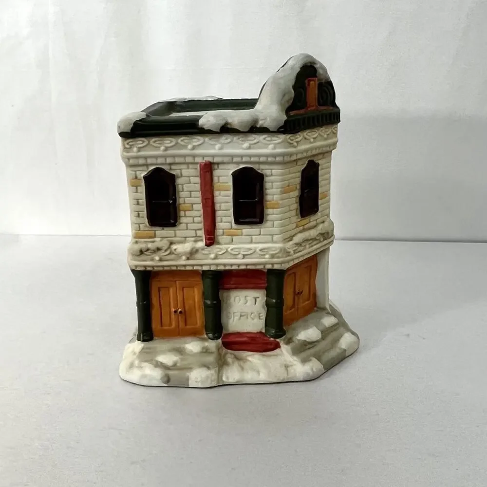 Post Office Christmas Village Charmex Ceramic Painted No Light Cord VTG 6